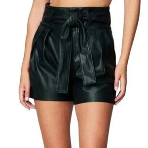 Blank NYC Suspicious Mind Shorts black belted vegan leather sz 31